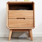 Solid Wood Oak Beech Bedside Cabinet Nordic Modern Simple Bedroom Storage