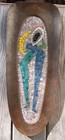Vintage Mid Century Salvador Teran Hand-wrought Brass Mosaic Tile Wall Tray  