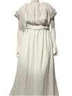 White Empire Waist Maxi Dress Gown Flutter Sleeves Flowing Romantic Size Xl 18