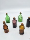 12 Lot Of Vintage Wheaton   Taiwan Mini Color Glass Apothecary Bitters Bottles