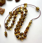 Natural Baltic Amber 16g  Islamic Prayer Rosary 33 Olive Beads Tesbih Misbaha