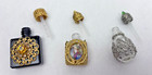 Estate Vtg Czech Glass Jeweled Miniature Perfume Bottles Gold Silver Filigree 3