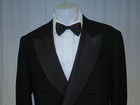 Donna Karan Couture Solid Black Peak Lapel Double Breasted Tuxedo Jacket 44r Nwt