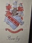 Vintage Rowley Family Crest Coat Of Arms      bear And Forbear  Motto     Framed   