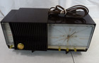 Vintage Retro Silvertone Clock Radio Brown Antique 35watts Parts repair