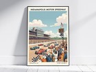 Indianapolis Motor Speedway Indy500 Racing Art Print Vintage Racing Poster  