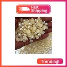 1800pcs Flat Backed Pearls For Crafts  4mm Ivory Half Round Pearls Gems Beads Fo