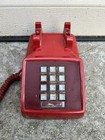 Vintage At t Cherry Red Push Button Desk Telephone  Phone 1980s 1970s Swag Bell