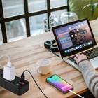 Wall Mount Usb Surge Protector W  3 Usb Ports   4 Outlets  On off Switch