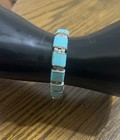 Vintage 950 Sterling Silver Link Bracelet Turquoise