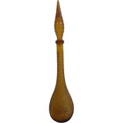 22    Guildcraft Empoli Italy Amber Diamond Cut Genie Bottle W Stopper Mcm Vtg