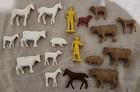 Vintage 1960s Marx Farm Playset Pig Horse Cow Livestock Animal Farmer Figure Lot