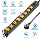 8-outlet Metal Long Power Strip 2100j Heavy Duty Surge Protector Power Strip