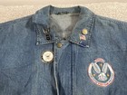 United States Navy Jacket Mens Xl Blue Denim Vietnam Veteran Bomber Patch Pins
