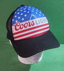 Coors Light Beer Stars   Stripes Adjustable Trucker Hat Cap Strap Back Usa Used 