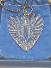 Vintage Marked Waterford Crystal Heart Pendant Sterling Necklace Original Box
