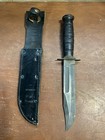 Vintage Us Gi Military Combat Knife Ontario Knife Co  With Leather Sheath Mk2