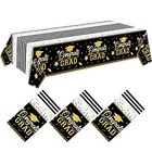 Graduation Tablecloth Party Decorations  3 Pack Class Of 2025 Congrats Black