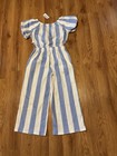 Blue And White Striped Old Navy Fit And Flare Side Cut Out Jumpsuit Size Small 6