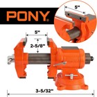 Pony 5 Inch Bench Vise Heavy Duty 5512 Lbs Clamping Force 360 Degree Swivel Base