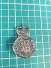 Vtg British Durham County Police Constabulary Screw Back Silver Tone Lapel Pin