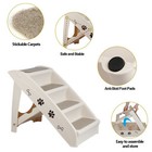 Dog Ladder Support Frame For High Bed Foldable Pet Stairs 4 Non-slip Steps 