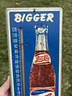Original Pepsi Cola Painted Metal Thermometer Sign