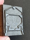 Antique Letterpress Printer   s Block Ornate Frame Label Cartouche Metal wood