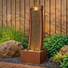 Teamson Home 38 5  Indoor outdoor Modern Curved Waterfall Fountain  Red Rock