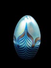 Vtg Robert Eickholt Studio Art Glass Paperweight Iridescent Pulled Feather 1989