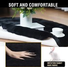Black Fluffy Soft Faux Fur Rabbit Area Rug Washable Rug Luxury Furry Fuzzy Rug