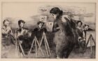 Raphael Soyer Sketch Class Original Wpa Etching Life Drawing Studio New York Ny