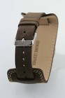 Fossil Watch Mens Brown Leather Stainless Steel Silver Date 100m White Quartz