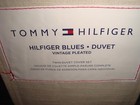 Tommy Hilfiger Blues Vintage Pleated Twin Duvet Cover Sham Set Blue Navy  220