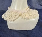 Antique Crochet Lace Collar - Floral Motif With Picot Edge