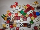 Large Vintage Lot Of Assorted Dice Some Translucent