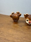 Vintage Lefton Rudolph The Red Nosed Reindeer Salt   Pepper Shakers 4370 Set