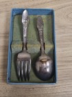 Vintage 1847 Rogers Bros Baby Fork And Spoon In  first Love  Pattern  