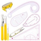 Sewing Ruler 4 Style Clothing Patterning Ruler Sew French Curve Ruler Pink-1