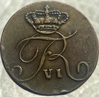 1811 Norway 2 Skilling Courant Of King Frederick Vi Copper Coin Great Details