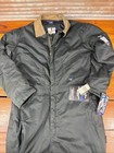 Vtg Walls Coveralls L Black Insulated Workwear Water Repellent Canvas Nwt-flaw