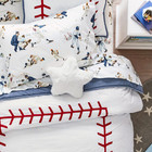 Pottery Barn Kids Baseball Twin Size Sheet Set Vintage Sports Organic Cotton
