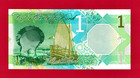 One 1 Riyal 2020   pick-32a  - Beautiful Qatar Unc Note - Flag Flowers Monuments