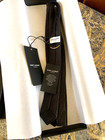 Saint Laurent Black Monogram Skinny Tie With Tag And Box