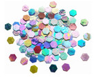 100 Pieces Hexagon Mosaic Tiles Iridescent Glass For Crafts And Home Decor