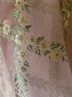 Vintage English Floral Trellis Damask Jacquard Brocade Fabric   Rose Mauve Pink