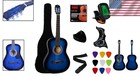 Complete 38-inch Blue Acoustic Guitar Set For Beginners - Tuner   Picks Included