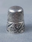 Antique Simons Bros Sterling Silver Thimble  Size 9  Repousse Floral Garland
