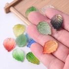 40pcs Leaf Shape 24x17mm Lampwork Glass Loose Pendants Beads For Jewelry Making