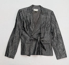 Gantos Women s Blazer Jacket Size 10 Gray Crinkle Textured Classic Flaws